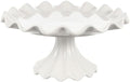 Ceramic Cake Stand 9.45 Inch Wavy Edge Pedestal Cupcake Stand for Parties Weddings Birthdays Elegant Ceramic