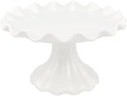 Ceramic Cake Stand, Dessert Pedestal Stand for Birthday Wedding 5.5Inch in White