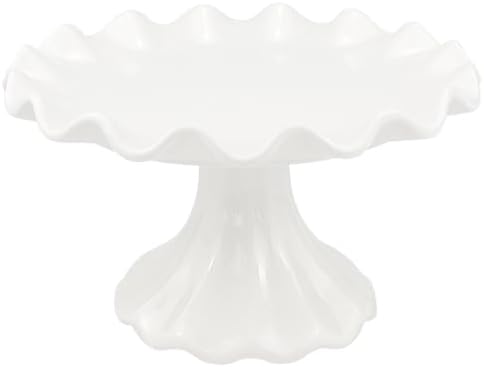Ceramic Cake Stand, Dessert Pedestal Stand for Birthday Wedding 5.5Inch in White