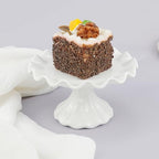 Ceramic Cake Stand, Dessert Pedestal Stand for Birthday Wedding 5.5Inch in White, alternate view 2