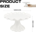 Ceramic Cake Stand, Dessert Pedestal Stand for Birthday Wedding 5.5Inch in White, alternate view 3