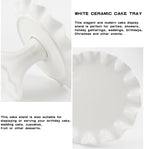 Ceramic Cake Stand, Dessert Pedestal Stand for Birthday Wedding 5.5Inch in White, alternate view 4