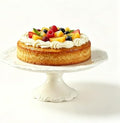 Ceramic Cake Stand Pedestal, 10 inch White Round Cake Plate for 8 in Cake in 10 inch