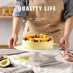 Ceramic Cake Stand Pedestal, 10 inch White Round Cake Plate for 8 in Cake in 10 inch, alternate view 2