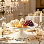 Ceramic Cake Stand Pedestal, 10 inch White Round Cake Plate for 8 in Cake in 10 inch, alternate view 3