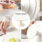 Ceramic Cake Stand Pedestal, 10 inch White Round Cake Plate for 8 in Cake in 10 inch, alternate view 7
