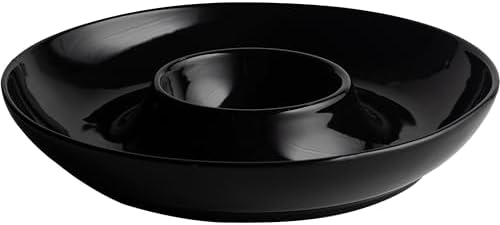 Ceramic Chip and Dip Serving Set, 12 Inch Large Divided Bowls Set for Salsa, Veggies, Dip, Appetizers, Snacks
