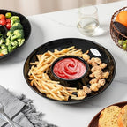 Ceramic Chip and Dip Serving Set, 12 Inch Large Divided Bowls Set for Salsa, Veggies, Dip, Appetizers, Snacks, alternate view