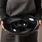 Ceramic Chip and Dip Serving Set, 12 Inch Large Divided Bowls Set for Salsa, Veggies, Dip, Appetizers, Snacks, alternate view