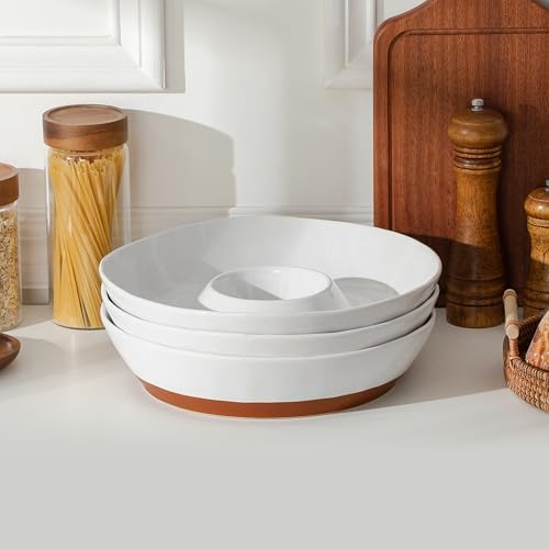 Ceramic Chips and Dip Serving Tray, 12 Inch Dip Serving Tray in 12 IN in White, alternate view 5