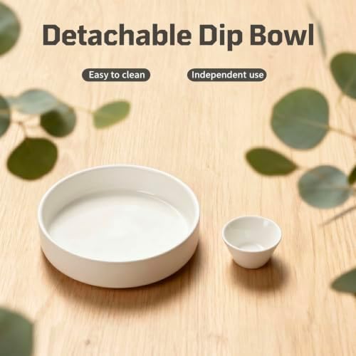 Ceramic Chips and Dip Sets, Serving Tray, Removable Bowl, Round in 10.2 Inch / 67 oz in Round, alternate view 5