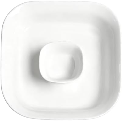 Ceramic Chips and Dip Sets, Serving Tray, Removable Bowl, Square in 10 Inch / 67 oz in Square