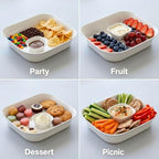 Ceramic Chips and Dip Sets, Serving Tray, Removable Bowl, Square in 10 Inch / 67 oz in Square, alternate view 4