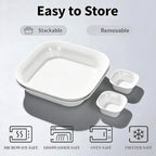 Ceramic Chips and Dip Sets, Serving Tray, Removable Bowl, Square in 10 Inch / 67 oz in Square, alternate view 5