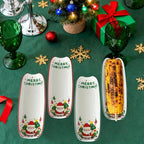 Ceramic Corn Cob Holders Set of 4, 8.8" Christmas Serving Dishes in Xmas, alternate view 4