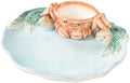 Ceramic Crab Charcuterie Board - Funny Crab Sushi Platter Tray with Dipping Sauce Bowl, Novelty Taco Holder