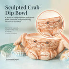 Ceramic Crab Charcuterie Board - Funny Crab Sushi Platter Tray with Dipping Sauce Bowl, Novelty Taco Holder, alternate view 4