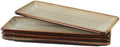 Ceramic Dinner Plates 4-Piece Set, 10.7-inch Small Rectangular Dinner Plates for Entertaining Guests, Desserts
