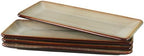 Ceramic Dinner Plates 4-Piece Set, 10.7-inch Small Rectangular Dinner Plates for Entertaining Guests, Desserts