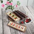 Ceramic Dinner Plates 4-Piece Set, 10.7-inch Small Rectangular Dinner Plates for Entertaining Guests, Desserts, alternate