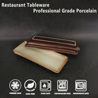 Ceramic Dinner Plates 4-Piece Set, 10.7-inch Small Rectangular Dinner Plates for Entertaining Guests, Desserts, alternate