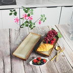 Ceramic Dinner Plates 4-Piece Set, 10.7-inch Small Rectangular Dinner Plates for Entertaining Guests, Desserts, alternate