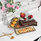Ceramic Dinner Plates 4-Piece Set, 10.7-inch Small Rectangular Dinner Plates for Entertaining Guests, Desserts, alternate