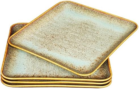 Ceramic Dinner Plates Dish Set, Set of 4, for Lunch snacks -Microwave Oven & Dishwasher Safe, Scratch Resistant