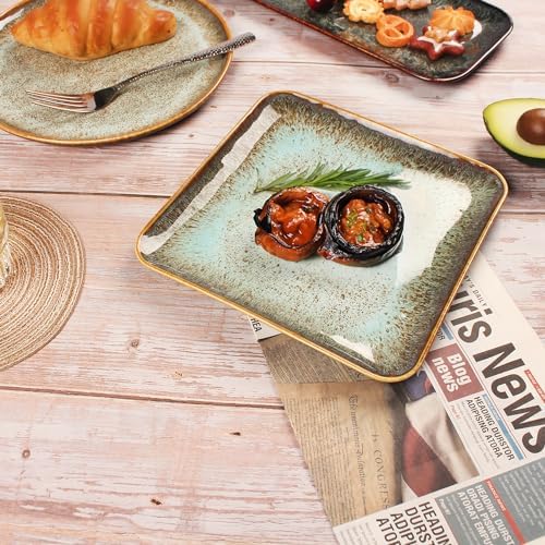 Ceramic Dinner Plates Dish Set, Set of 4, for Lunch snacks -Microwave Oven & Dishwasher Safe, Scratch Resistant, alternate