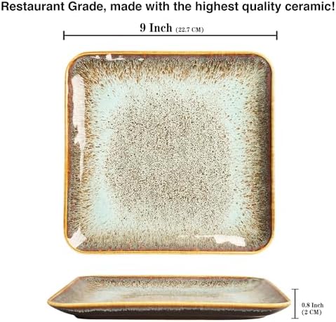 Ceramic Dinner Plates Dish Set, Set of 4, for Lunch snacks -Microwave Oven & Dishwasher Safe, Scratch Resistant, alternate