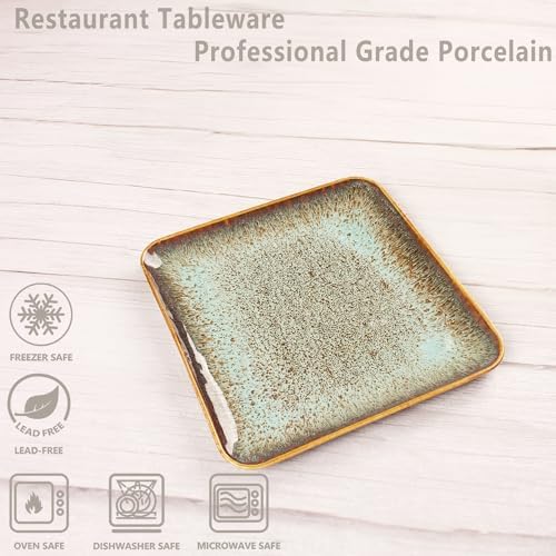Ceramic Dinner Plates Dish Set, Set of 4, for Lunch snacks -Microwave Oven & Dishwasher Safe, Scratch Resistant, alternate