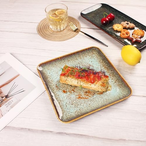 Ceramic Dinner Plates Dish Set, Set of 4, for Lunch snacks -Microwave Oven & Dishwasher Safe, Scratch Resistant, alternate