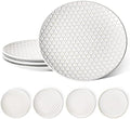 Ceramic Dinner Plates Set of 4, 10 Inch Large White Plate Set for Kitchen, Microwave & Dishwasher Safe