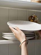 Ceramic Dinner Plates Set of 4, 10 Inch Large White Plate Set for Kitchen, Microwave & Dishwasher Safe, alternate view 4