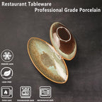 Ceramic Dinner Plates Set of 4, for Bread, Pasta, Salad, sushi - Microwave, Oven and Dishwasher Safe, Scratch, alternate view