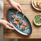Ceramic Dinner Plates Set of 4, for Bread, Pasta, Salad, sushi - Microwave, Oven and Dishwasher Safe, Scratch, alternate view