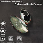 Ceramic Dinner Plates Set of 4, for Bread, Pasta, Salad, sushi - Microwave, Oven and Dishwasher Safe, Scratch, alternate view