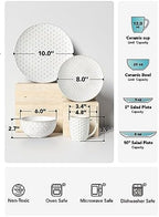 Ceramic Dishes Set for 4, 16 Piece Kitchen Dinnerware Set with Mugs, Embossed Plates and Bowls Sets, Microwave &, alternate