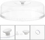 Ceramic Divided Serving Dishes Platter with Clear Lid, 11 Inch Bamboo Appetizer Tray with Handles 5 Removable, alternate view