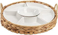 Ceramic Divided Serving Dishes, Porcelain Relish Tray, Party Appetizer Platter, 6 Removable Snack Bowls with
