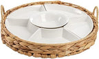 Ceramic Divided Serving Dishes, Porcelain Relish Tray, Party Appetizer Platter, 6 Removable Snack Bowls with