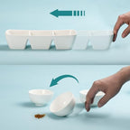 Ceramic Divided Serving Tray 11 Inch, 3 Compartment White Condiment Tray Set of 2, Stackable Chip and Dip, alternate view 4
