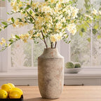 Ceramic Flower Vase, 12.5 inch Tall Off-White Vase, Large Decorative Terracotta Vases, Farmhouse Rustic Pottery, alternate