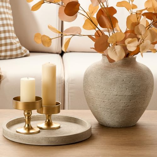 Ceramic Flower Vase Home Decor - Large Tall Farmhouse Table Vases Rustic Vintage Living Room Kitchen Bedroom, alternate view