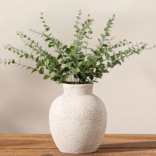 Ceramic Flower Vase Home Decor - Small Farmhouse Table Vases Rustic Vintage Living Room Kitchen Bedroom