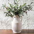 Ceramic Flower Vase with Handles, 11 inch Tall Off-White Vase, Large Decorative Terracotta Vases, Farmhouse