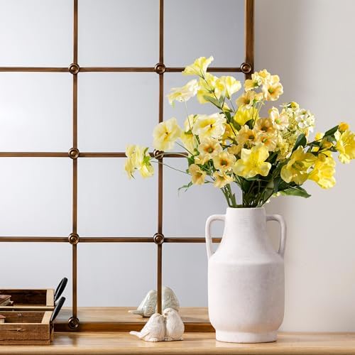 Ceramic Flower Vase with Handles, 11 inch Tall Off-White Vase, Large Decorative Terracotta Vases, Farmhouse, alternate view 5