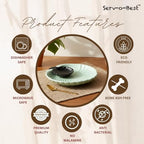Ceramic Large Divided Chip & Dip Serving Platter, Shell Design Tray-Green in 11 in in Green, alternate view 4
