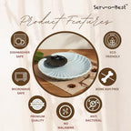 Ceramic Large Divided Chip & Dip Serving Platter, Shell Design Tray-Grey in 11 in in Gray, alternate view 4