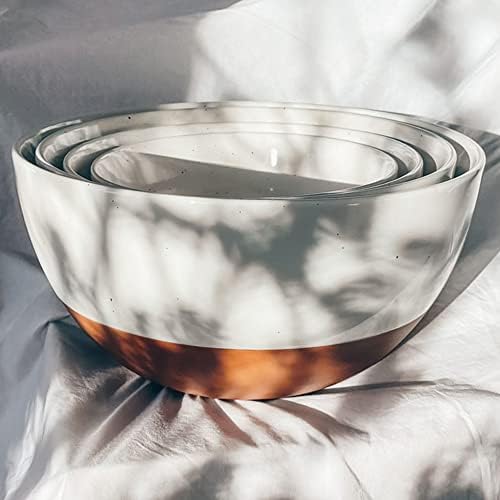 Ceramic Large Mixing Bowls - Set of 2 Nesting Bowls for Cooking, Serving, Popcorn, Salad etc - Microwavable, alternate view 6